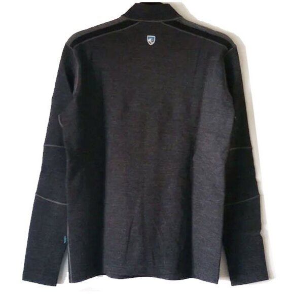 Kuhl 100% Merino Downhill Racr 1/4-Zip Long Sleeve Sweater S Charcoal 3097 - Picture 3 of 10